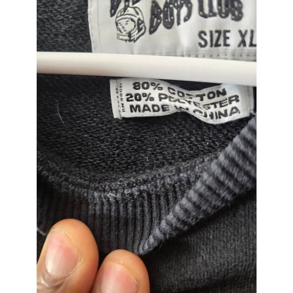 Billionaire Boys Club Y2K Sweatshirt Logo Black Crew Neck Men's Size XL